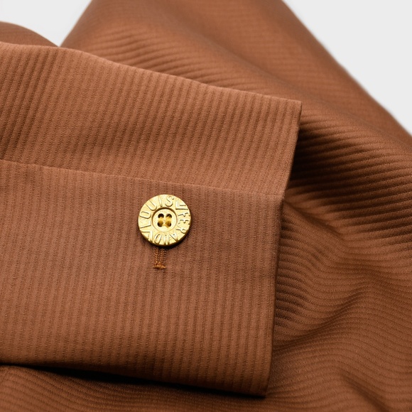 LOUIS FERAUD Rusty Bronze and Black Cotton Jacket Blazer US 14 Made in Germany - Picture 7 of 9